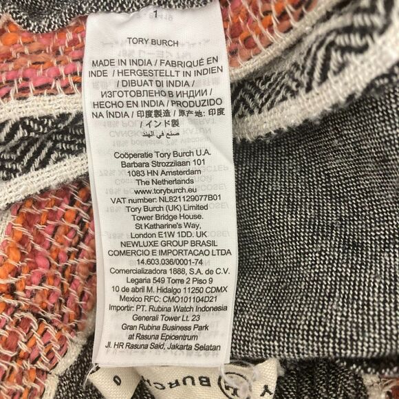 Tory Burch Ankle Pants Size 0 Tweed Striped High Waist Tapered Leg Cotton - Picture 12 of 14